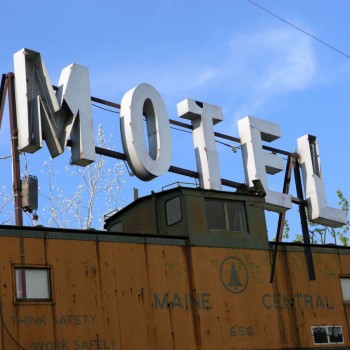 Motel Sign with Train
