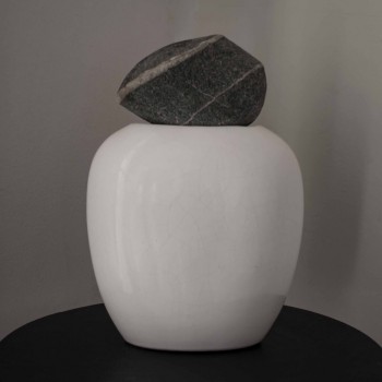 White Vase with Stone